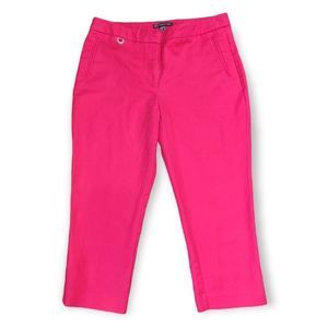 💥 ADRIANNA PAPELL PINK COTTON BLEND CAPRIS PANTS SIZE 10